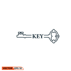 Key icon vector graphic of template illustration art