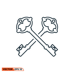 Key icon vector graphic of template illustration art