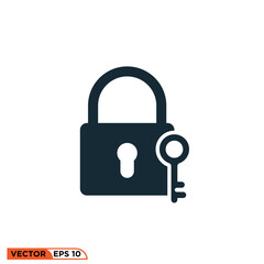 Key padlock icon vector graphic of template 