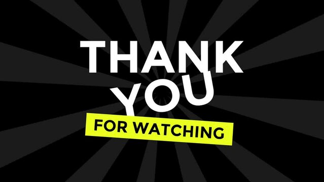 Thank You For Watching Animated Text. Suitable For Video End Screen.