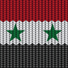 Flag of Syria on a braided rop.