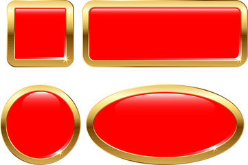 set of buttons red