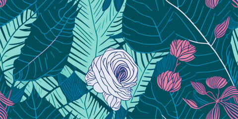 Fototapeta na wymiar Delicate Flora Whispers: Subtle and Serene Patterns in Vector Illustrations