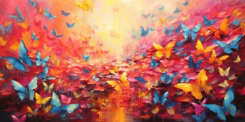 Photo sur Plexiglas Papillons en grunge background with butterflies