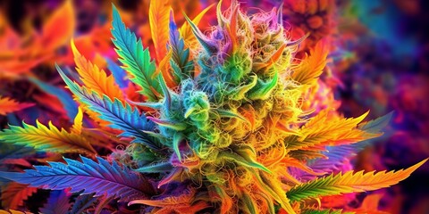 Fototapeta na wymiar colorful background of marijuana