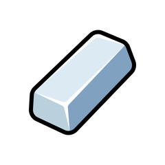 Isolated flat 3d steel ingot icon for game, interface, sticker, app. The sign in a cartoon style for match 3, arcade, rpg. The sprite for craft element in hyper casual mobile game