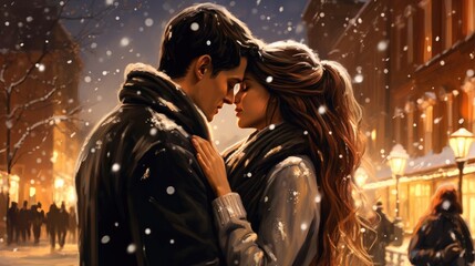 Love at a magical winter wonderland  - people photography