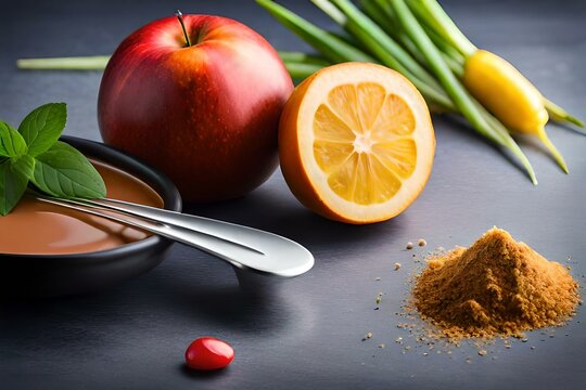Ingredientes para um smoothie saud&aacute;vel com ma&ccedil;&atilde;, lim&atilde;o e aipo