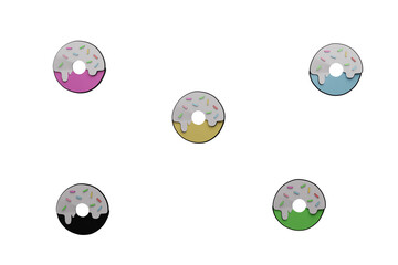 donut, breakfast, cafe, cake, candy, cartoon, Choco, chocolate, background, icon, cartoon, images, 3D illustration