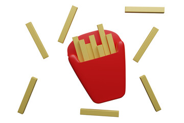 red, icon, French fries