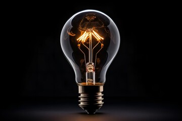 light bulb idea black background