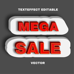 vector text effect editable mega sale