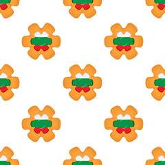 Pattern cookie with flag country Bulgaria in tasty biscuit
