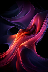 Dark magenta and orange wave abstract backgrounds for wallpaper. AI generative