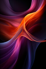 Obraz premium Dark magenta and orange wave abstract backgrounds for wallpaper. AI generative