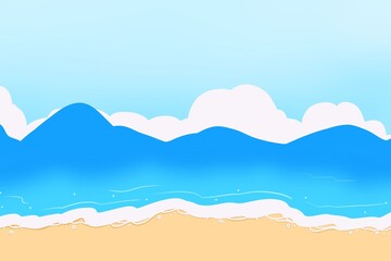 Fototapeta na wymiar illustration of the sea and clear sky 