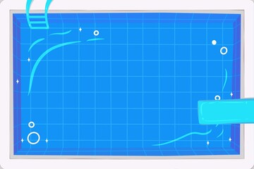 blue swimming pool background with a frame