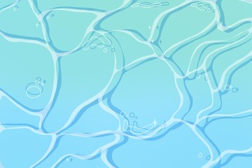 Sea blue water background with bubbles