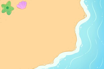Background Beach, Sandy, Sea, Shell and Starfish 