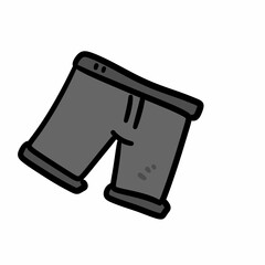 cartoon doodle trousers on white background