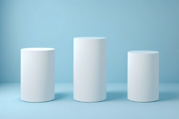 blue cylinder podium pedestal product display platform for product placement background