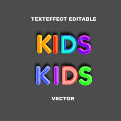 vector text effect editable kids