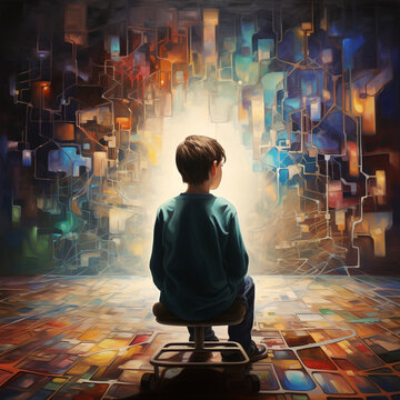 autism spectrum disorder themed illustration 