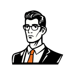 Businessman avatar illustration. Cartoon user portrait. User profile icon.