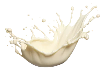 Rolgordijnen Isolated white chocolate milk splash, isolated on transparent background cutout, png © Michael
