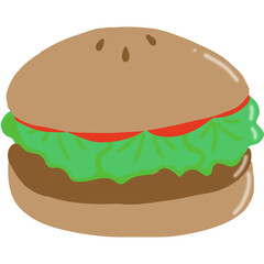 hamburger on a white