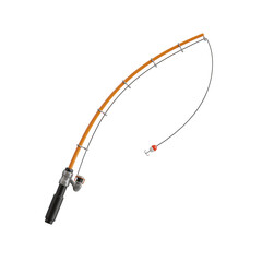 3d Fishing. icon isolated on white background. 3d rendering illustration