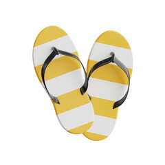 3d Flip Flops. icon isolated on white background. 3d rendering illustration
