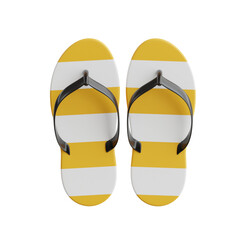 3d Flip Flops. icon isolated on white background. 3d rendering illustration