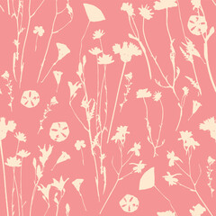 Subtle print leaves seamless pattern backgrounds