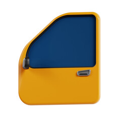 3D Car Door. icon isolated on white background. 3d rendering illustration
