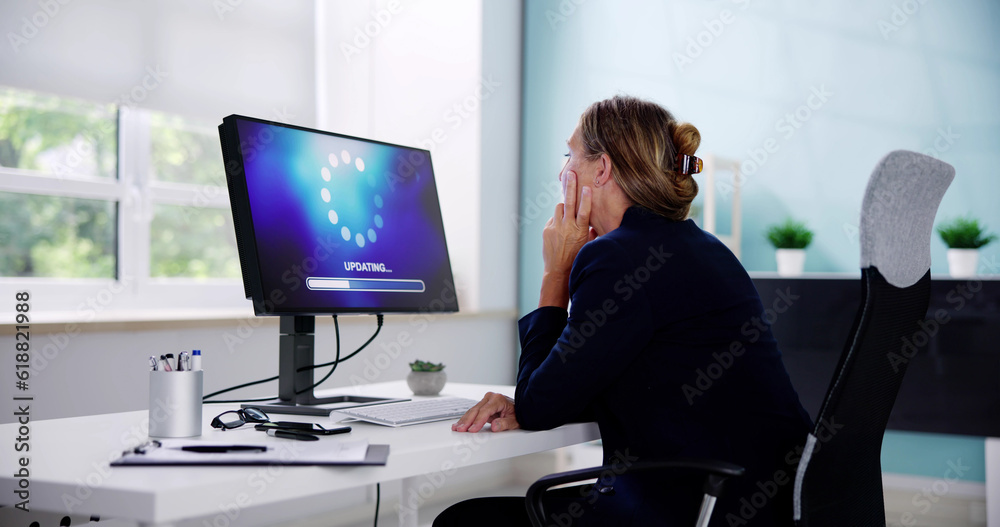 Aufkleber Installing Software Update Progress. Computer Loading Patch
