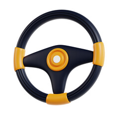 3D Steering. icon isolated on white background. 3d rendering illustration