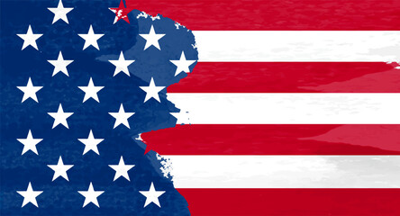 Grunge American flag. Flag of USA background