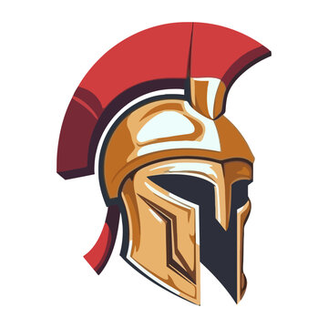 Knight warrior helmet. Armor of soldier or gladiator.