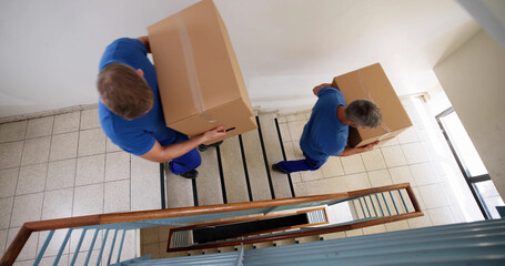 Overseas Relocator Movers Delivering Boxes