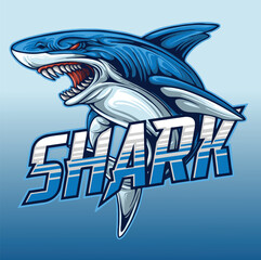 Blue Sharks Mascot Logo template