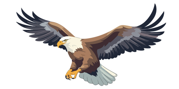 Eagle logo design. Image of flying eagle. Cute eagle emblem. Generated AI