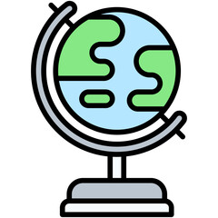 Globe with stand icon, High school related vector illustration