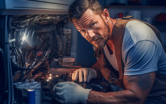 Repair technician is carrying out a repair operation
