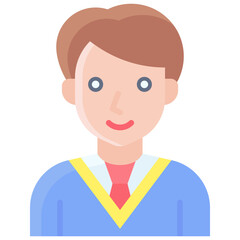 Student boy icon, High school related vector illustration
