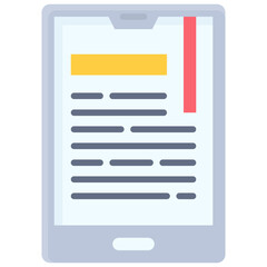 Electronic book icon, High school related vector illustration