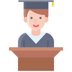 Speech icon, High school related vector illustration