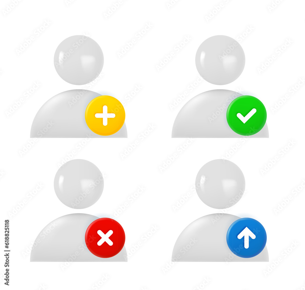 Leinwandbilder man icon set with different pictograms. 3d vector icons set