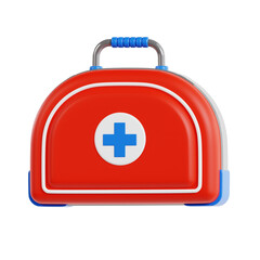 Obraz premium 3D First Aid Kit.icon isolated on white background. 3d rendering illustration