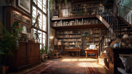 Period Office Space from the 1800s with Quill and Parchment on Writing Desk - A Vintage Take on Professional Environments. Generative AI.